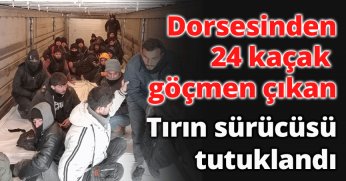 Amasya’da içinden 24 kaçak göçmen çıkan tırın sürücüsü tutuklandı