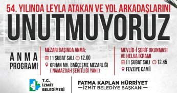 İzmit Belediyesi Leyla Atakan'ı 54. ölüm yıldönümünde anacak