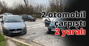 Başiskele'de 2 Otomobil Çarpıştı