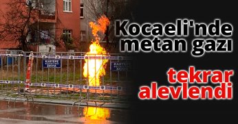  Kocaeli'nde metan gazı tekrar alevlendirildi