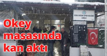 Okey masasında kan aktı 