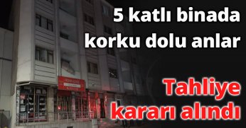 5 katlı binada korku dolu anlar