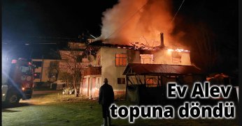  İki katlı ev alev topuna döndü