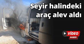  Seyir Halindeki Araç Alev Aldı