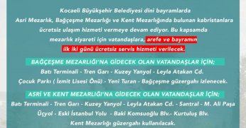 Bayramda Mezarlıklara Ücretsiz Ulaşım