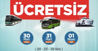 Bayram boyunca ulaşım ücretsiz
