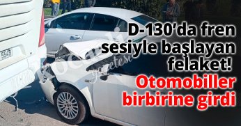  D130'da fren sesiyle başlayan felaket: otomobiller birbirine girdi!