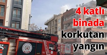 4 katlı binada korkutan yangın