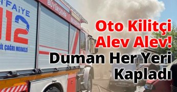 Oto Kilitçi Alev Alev! Duman Her Yeri Kapladı