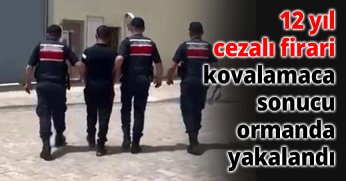 12 yıl cezalı firari kovalamaca sonucu ormanda yakalandı