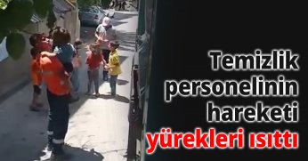 Temizlik personellnin hareketi yürekleri ısıttı