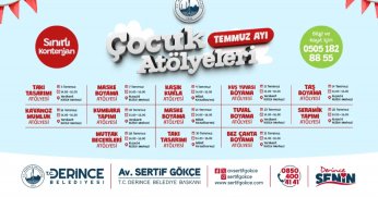 Derince’de Çocuklar İçin Yaz Atölyeleri Başlıyor