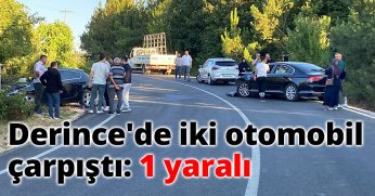 Derince'de iki otomobil çarpıştı: 1 yaralı