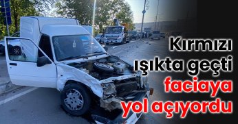 Kırmızı ışıkta geçti, faciaya yol açıyordu