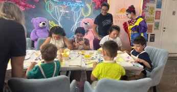 Çocuklar ve aileler aynı atölyede buluştu