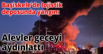 Kocaeli'de lojistik deposunda yangın: Alevler geceyi aydınlattı