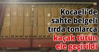 Kocaeli'de sahte belgeli tırda tonlarca kaçak tütün ele geçirildi