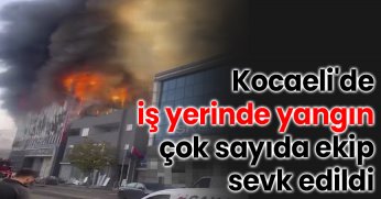 Kocaeli'de iş yerinde yangın, çok sayıda ekip sevk edildi