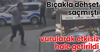 Bıçakla dehşet saçmıştı: O anlar kamerada