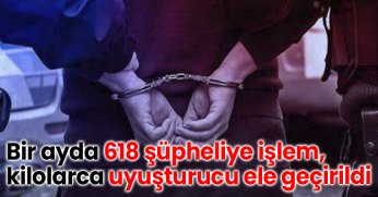 Bir ayda 618 şüpheliye işlem, kilolarca uyuşturucu ele geçirildi