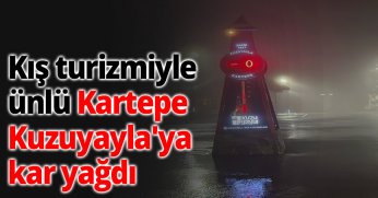 Kış turizmiyle ünlü Kartepe Kuzuyayla'ya kar yağdı