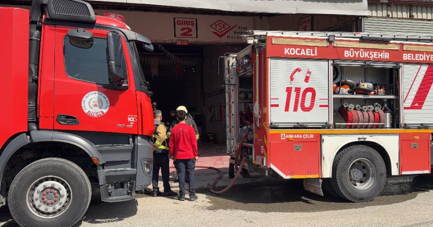 Gebze'de iş yerinde yangın çıktı